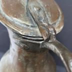 Grote Koperen Klepkan, Met Handvat, 35 Cm Hoog thumbnail 2