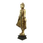 Enorm Boeddhabeeld Verguld Hout Mandalay Birma 140Cm thumbnail 8