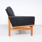 Poul Volther Zwart Leren Bank, 1960S thumbnail 8