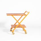 Mid-century Italian Design Foldable Teak Serving Trolley/bar Cart thumbnail 6
