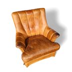 Sheep Leather Club Chair 1970s With Magazine Holder thumbnail 13