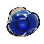 Blauw Glazen Murano Schaaltje Op Metalen Schotel thumbnail 8