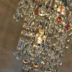 Xxl Vintage Opaline Teardrop Kroonluchter Pegels Kristal Hanglamp thumbnail 3