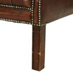Oude Chesterfield Zetel Bruin Leder Wingchair Oorfauteuil thumbnail 8