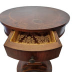 Klassieke Stijl Bijzettafel Met Lade Op Harp Voet, Jaren 70 thumbnail 5