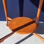 Antieke Vintage Wijntafel, Ronde Eikenhouten Bijzettafel thumbnail 4