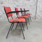 4 Vintage Eettafelstoelen Met Armleuningen thumbnail 11