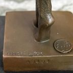 Art Nouveau Bronzen Beeld. Gesigneerd D. Chiparus. thumbnail 7