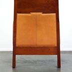 Prachtige Rundleren Artdeco Design Fauteuil/ Armchair. Hoog Comfort En Unieke Details thumbnail 5