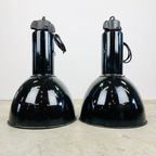 Zwarte Geëmailleerde Fabriekslamp By Elektrovit thumbnail 2