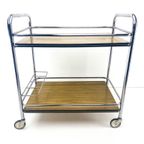 Vintage Retro Barcart Drankwagen Serveerwagen Trolley Chroom thumbnail 2