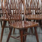 Set Van 10 Vintage Houten Windsor Spijlen Stoelen Uit De Jaren ’70 In Engelse Stijl thumbnail 10