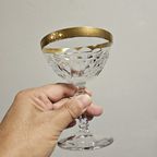 Vintage Champagnecoupes Loodkristal Drache Modell Gouden Randje (Set Van 6) thumbnail 3