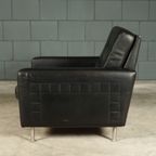 Vintage Lederen Fauteuil – Zwart – Jaren 70 thumbnail 6