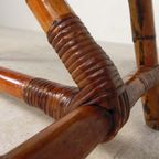 Rotan En Bamboe Salontafel Met Tegels, Tegeltafel, Jaren 50 thumbnail 12