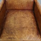 Prachtige, Karaktervolle En Unieke Luxe Schapenleren Art Deco Design Fauteuil/ Armchair thumbnail 13