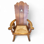 High Back / Monastry / Rush Seat Armchair 1950s thumbnail 9