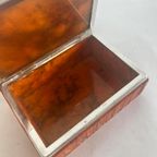 Vintage Italiaans Oranje Albasten Kistje (handcarved) thumbnail 6