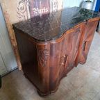 Antiek Dressoir, Wandconsole, Commode Met Marmeren Blad thumbnail 5