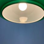 Large Dark Green Opaline Glass Pendant Light By Herbert Proft For Glashütte Limburg thumbnail 4