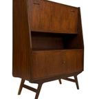 Vintage Secretaire Wandkast Werkplek Jaren 60 Teak Fineer thumbnail 11
