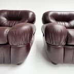 Italiaanse Lederen Fauteuil In De Stijl Van Sapporo, 1970's thumbnail 5