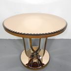 Art Deco Koffietafel Met Spiegelglas En Notenfineer thumbnail 8