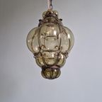Venetiaanse Ophanging In Geblazen Glas En Gesmeed Metaal thumbnail 7