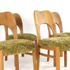 Set 4 Eiken Deense Eetkamerstoelen Vintage Reupholstered thumbnail 16