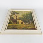 Landschap - Olieverf Op Doek - Toegekend Aan W. Boomstra - 1960'S thumbnail 2