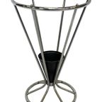 Vintage Paraplubak Chroom Rond Zwart Nederlands Art Deco thumbnail 4