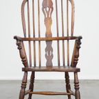 Charmante, Antieke Engelse Highback Windsor Eetkamerstoel Met Een Prachtig Patina thumbnail 3