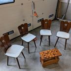 4 Vintage Houten Eet-Stoelen Uit De Jaren 50S/60S thumbnail 17