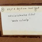 Dite Bultje Schilderij "rode Schelp", Ingelijst, 53 Cm X 65 thumbnail 3