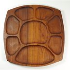 Vintage Teak Houten Vakjesschaal Vakjesbord thumbnail 3