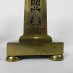Set Van 2 Messing Art Nouveau Kandelaar, Rond 1910 thumbnail 16