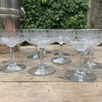 9X 19E Eeuwse Champagne Coupes Glazen Fijn Gegraveerd Frans thumbnail 4