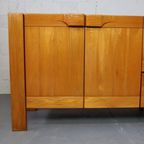 Brutalist Solid Elm Sideboard By Maison Regain, France thumbnail 4