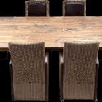 Eetkamerset Eettafelset 6 Stoelen En Eettafel Eikenhout En Riet Rotan Lloyd Loom thumbnail 11