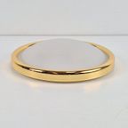 Vintage Messing Plafondlamp Wit Glas Brass Allum Regency ‘70 thumbnail 9