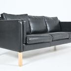 Danish Design Black Leather Sofa From Mogens Hansen thumbnail 8