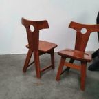 Brutalist Vintage Eiken Stoelen Jaren 60 thumbnail 4