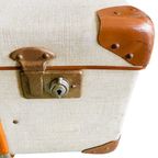Vintage Hutkoffer Brocante Beige Leder Xl thumbnail 3