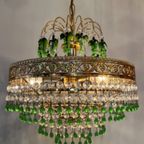 Murano Groene Druiven Hanglamp Vintage Kroonluchter Groen Hollywood thumbnail 4