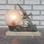 Art Deco Tafellamp Met Vogel 1920'S | Kerst thumbnail 6
