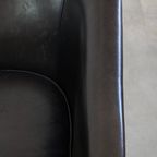 Unieke Set Van 2 Subtiele Zwart/ Grijze Schapenleren Clubfauteuils Met Een Mooi Patina thumbnail 9