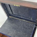 19Th C Fine English Mahogany Fineer Writing Box - 100% Complete + Secret Drawers thumbnail 10