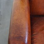 Stijlvolle Schapenleren Design Fauteuil/ Armchair In Een Warme Cognac Kleur thumbnail 7
