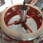 Retro Oranje Plafondlamp / Space Age Ufo Lamp (<<<brand>>>) 60s Hanglamp Dutch Design Bruin thumbnail 5