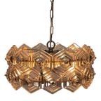 VEB Kristallleuchte Ebersbach - Chrystal Hanging Pedant - Model Sputnik - Solid Glass (no Cracks) thumbnail 2